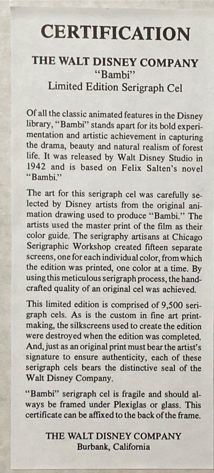 Bambi and Thumper “That’s Not a Bird” - Walt Disney Company art collectible - Main Image 3