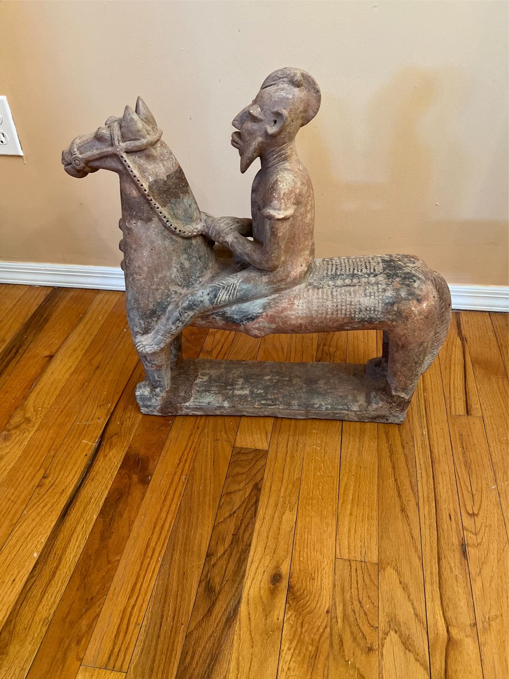 Djenne-Terracotta Djenn Man And Horse (P)  art collectible - Main Image 2