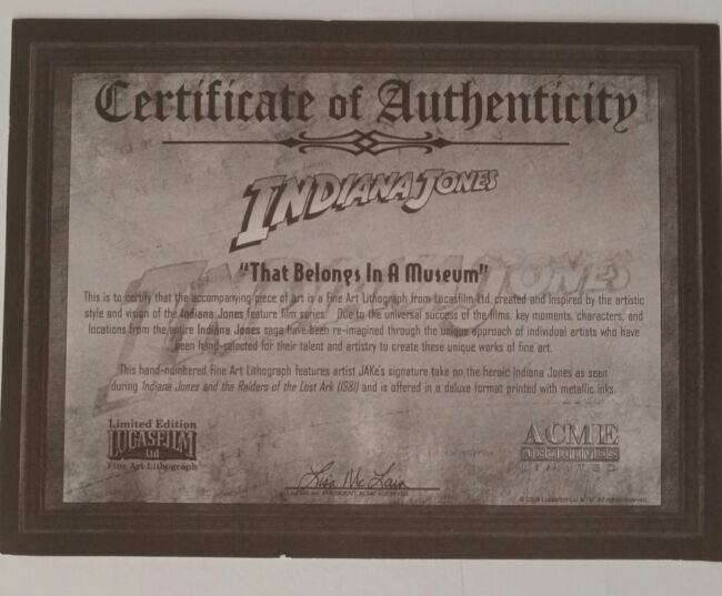 Indiana Jones 187/1000  art collectible - Main Image 2