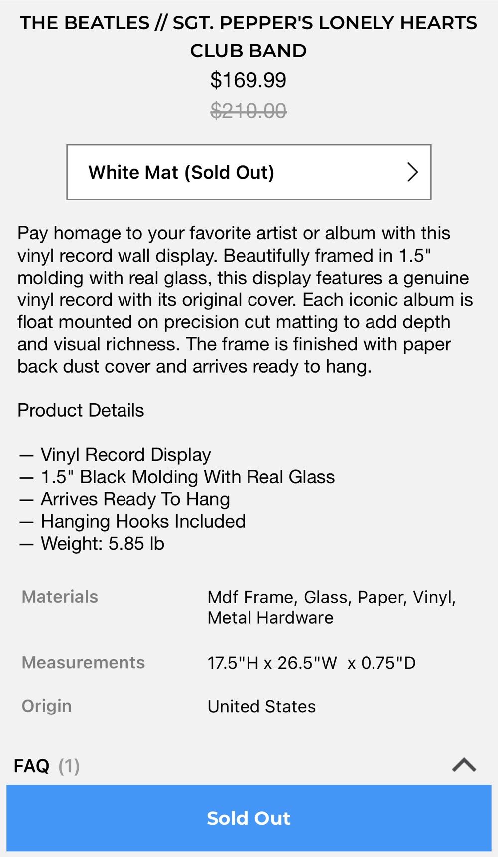 THE BEATLES // SGT. PEPPER’S LONELY HEARTS CLUB BAND  art collectible - Main Image 2