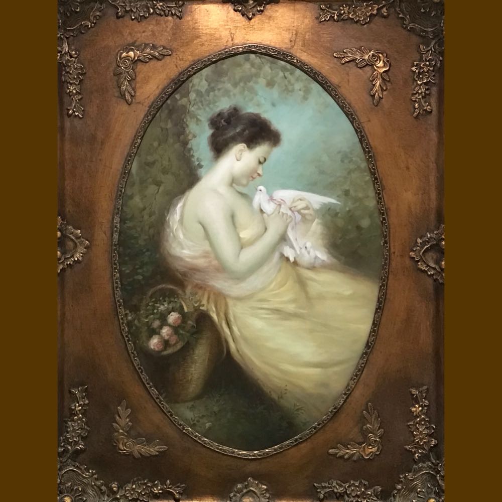 فتاة وحمامة - Uknown art collectible - Main Image 2