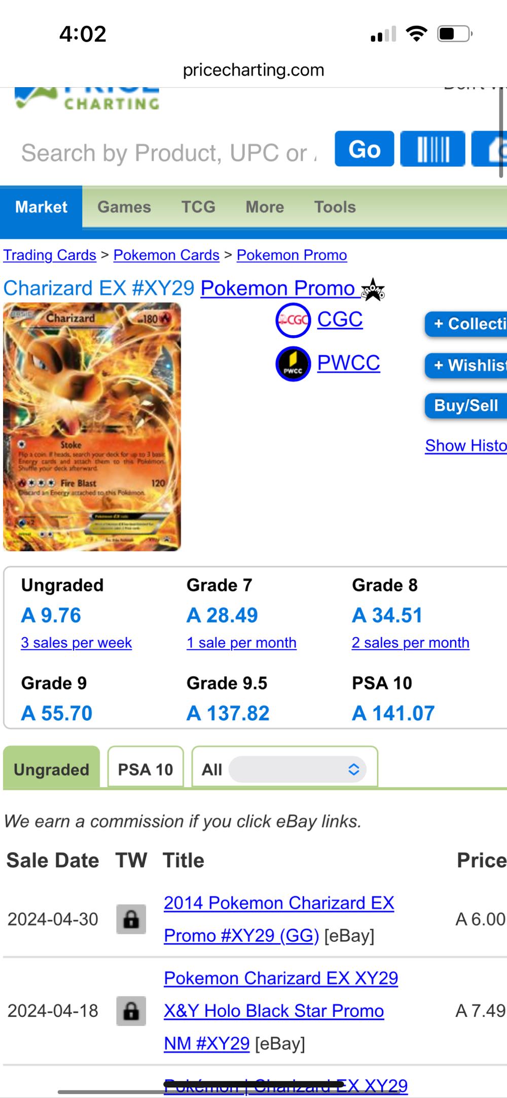 Charizard EX XY29, XY Promo Series. Released October, 2014. - Eske Yoshinob art collectible - Main Image 2