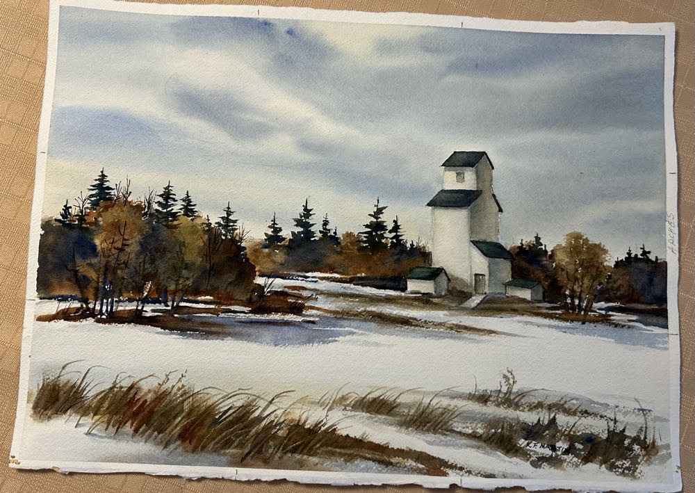 Grain elevator, Clandeboye Man - Kenneth Martin art collectible - Main Image 1