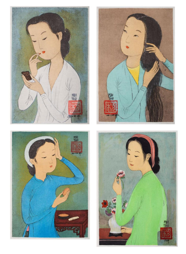 Poème sur soie - Mai Trung Thu art collectible - Main Image 2