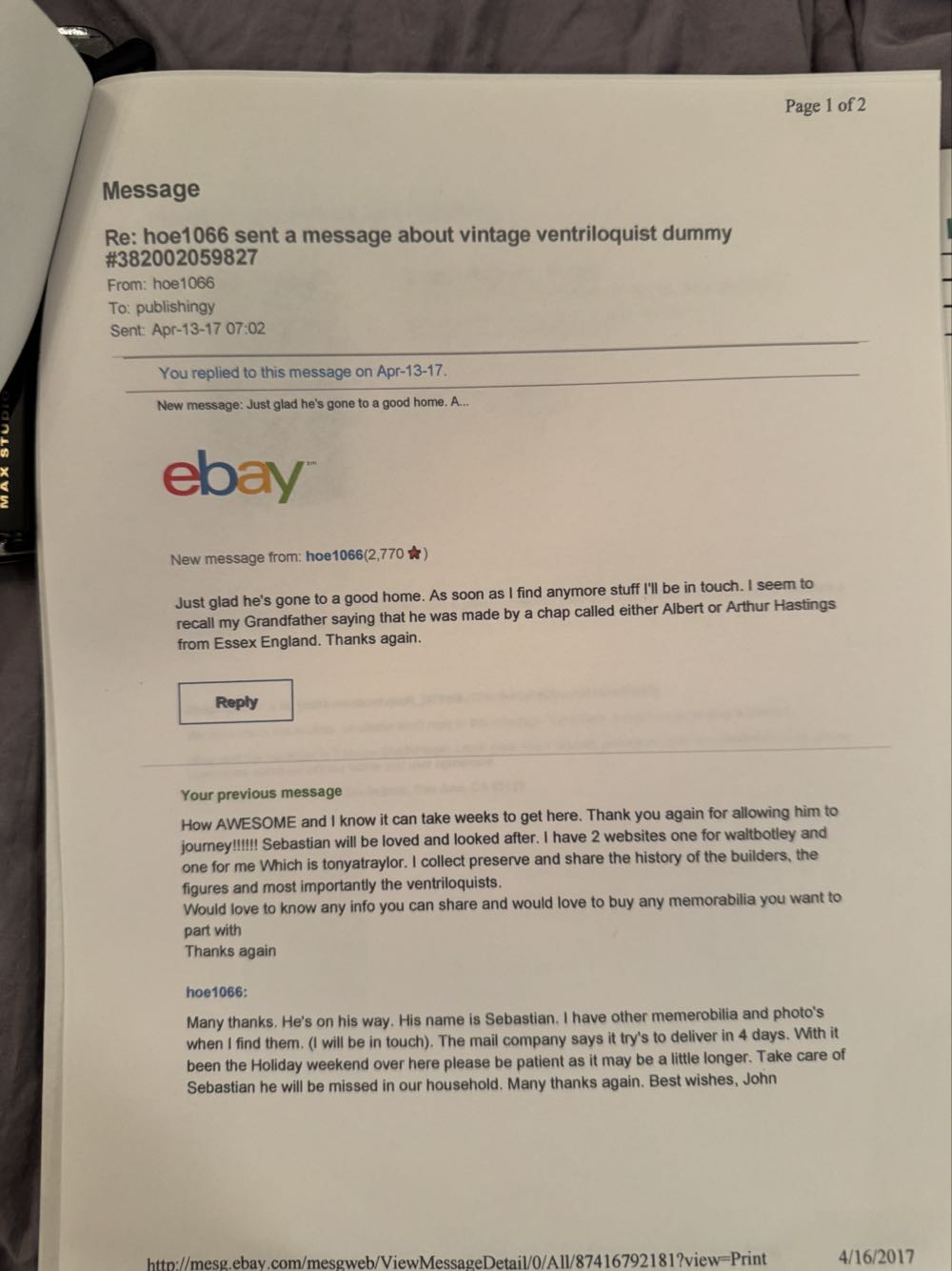 Brighton Sebastian - Herbert C Brighton art collectible - Main Image 4