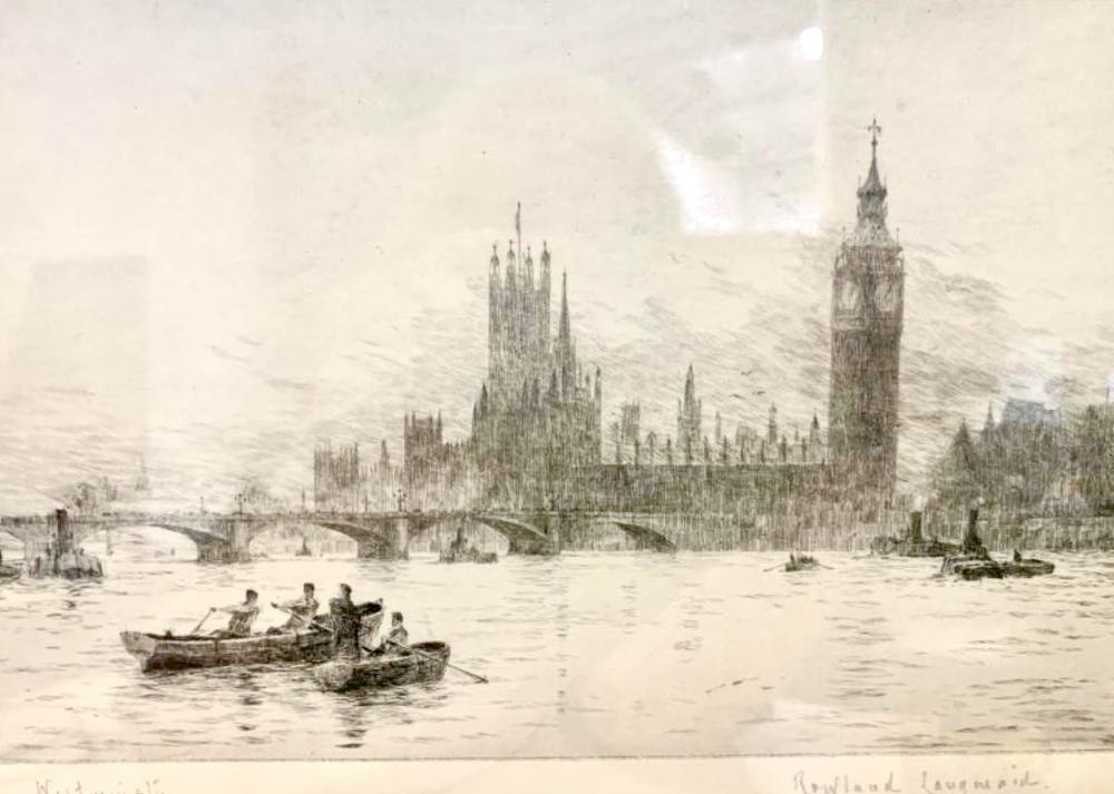 Fenton Purple Amethyst Handpainted Basket