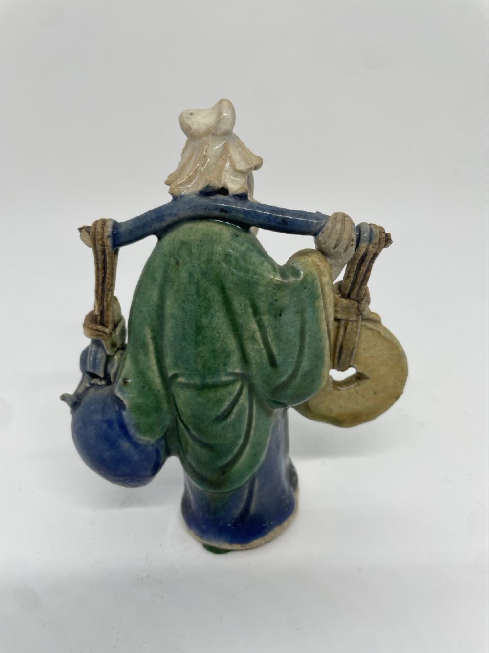 Chinese Mudman Carrying Coin And Peach 4in.  art collectible - Main Image 3