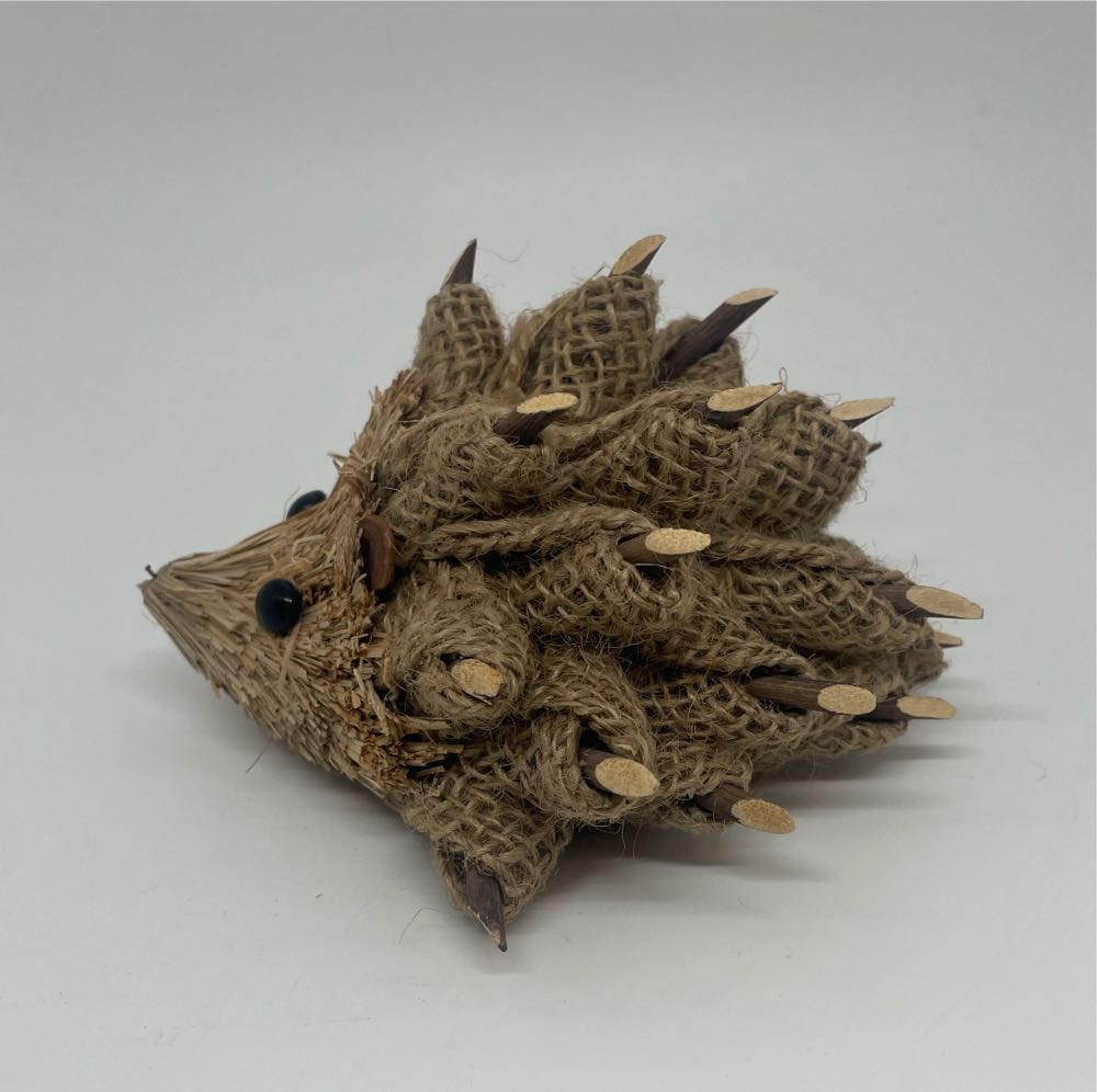 Burlap Twig And Straw Hedgehog  art collectible - Main Image 2