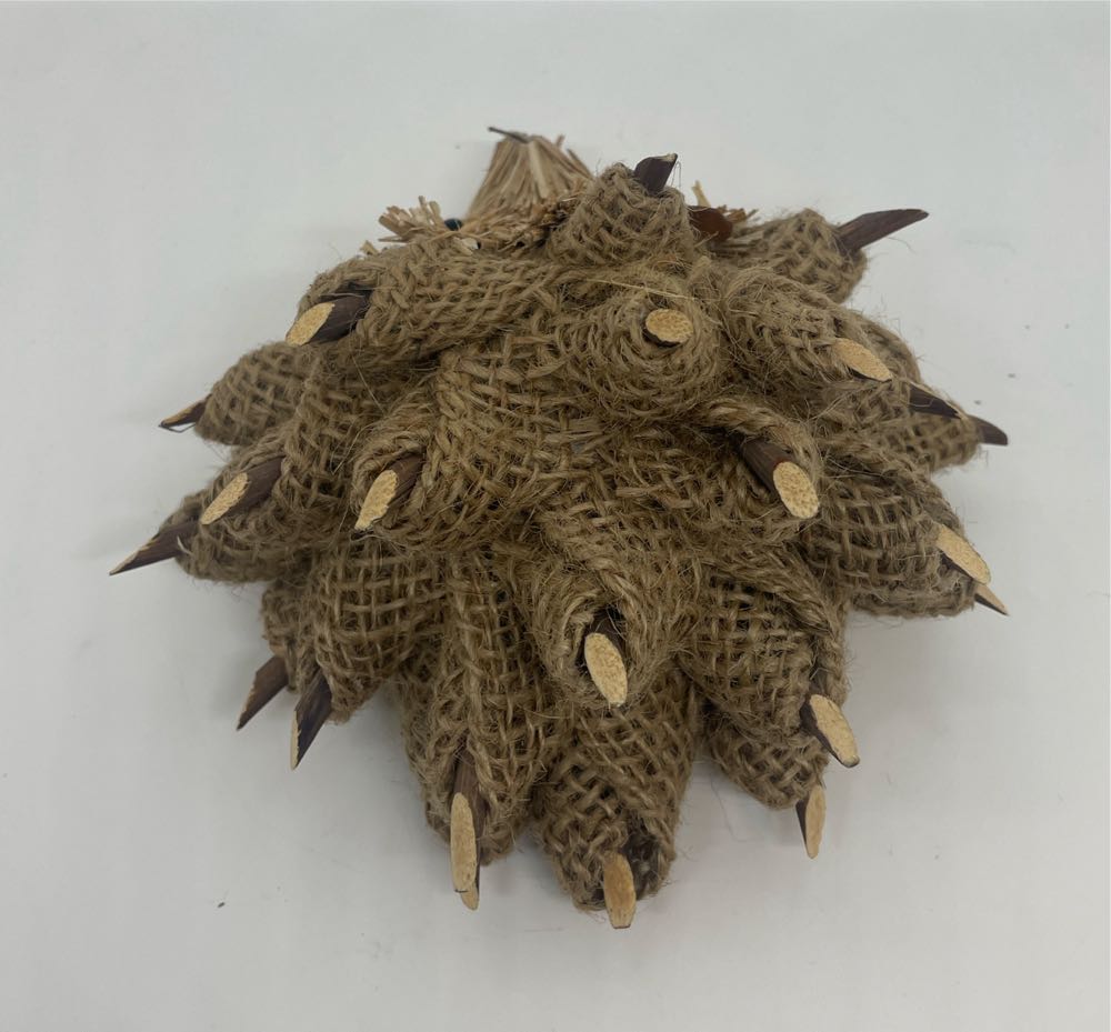 Burlap Twig And Straw Hedgehog  art collectible - Main Image 3