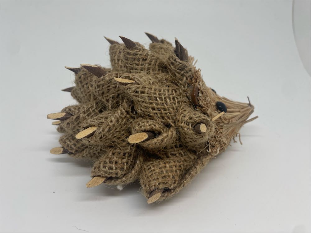 Burlap Twig And Straw Hedgehog  art collectible - Main Image 4