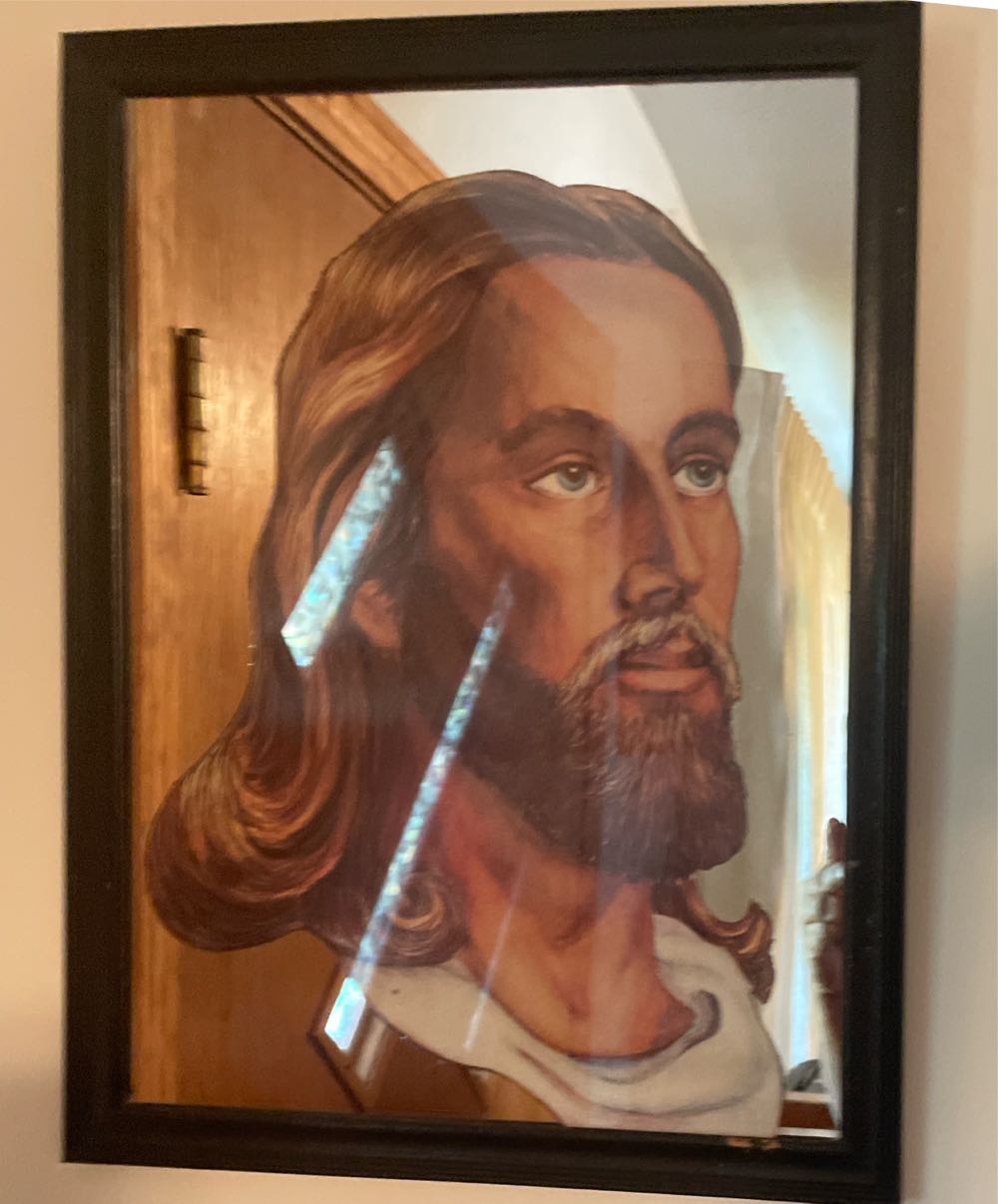 Vintage Paint Jesus Portrait  art collectible - Main Image 2