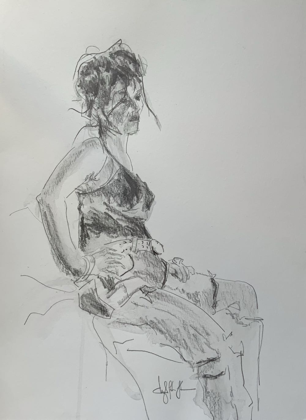 010- Marie With Her Clothes On - Cheryl Mae Lobe Therias art collectible - Main Image 2