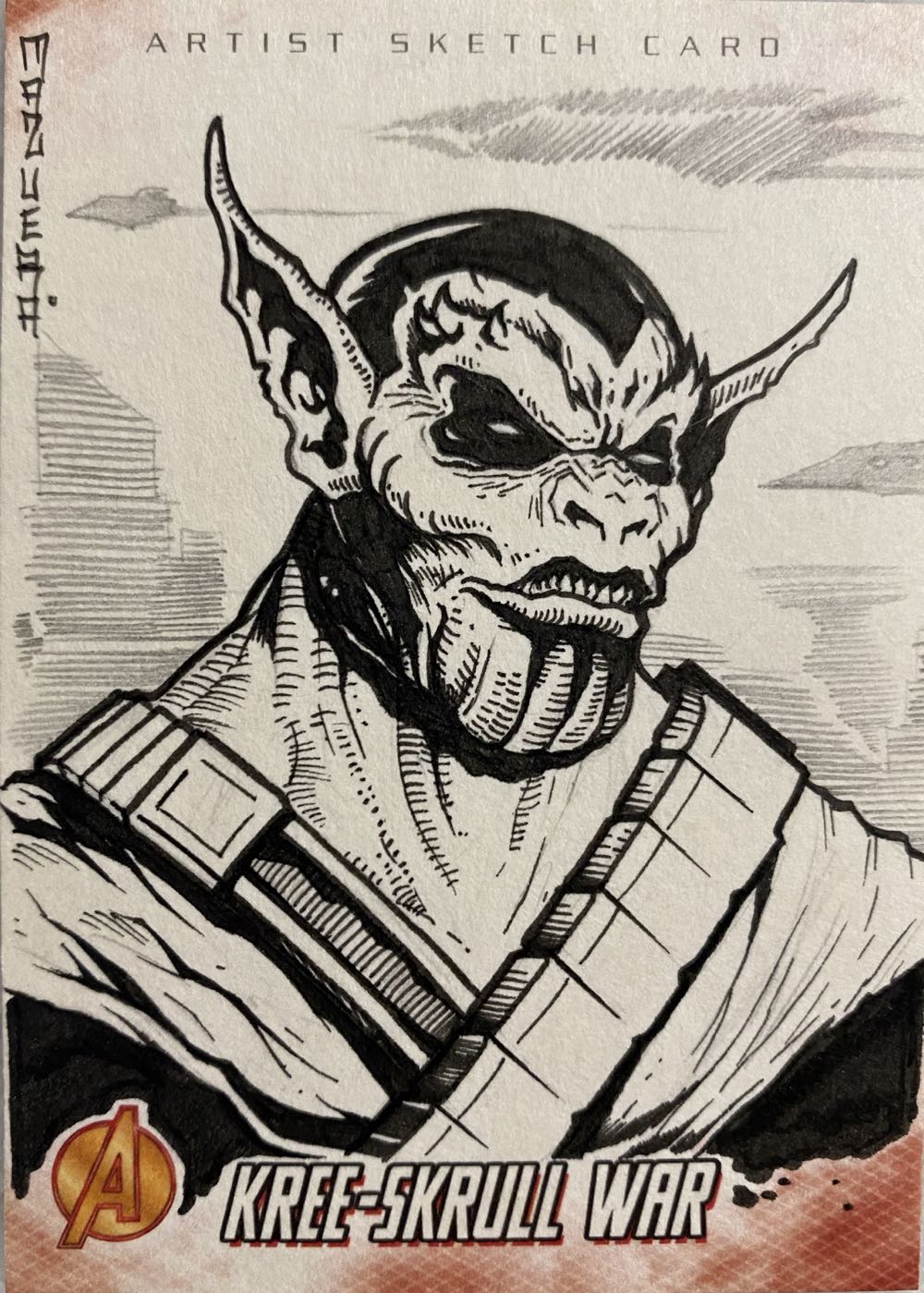 Chinoiserie Red Lacquer Serpentine Cabinet. Hand Painted