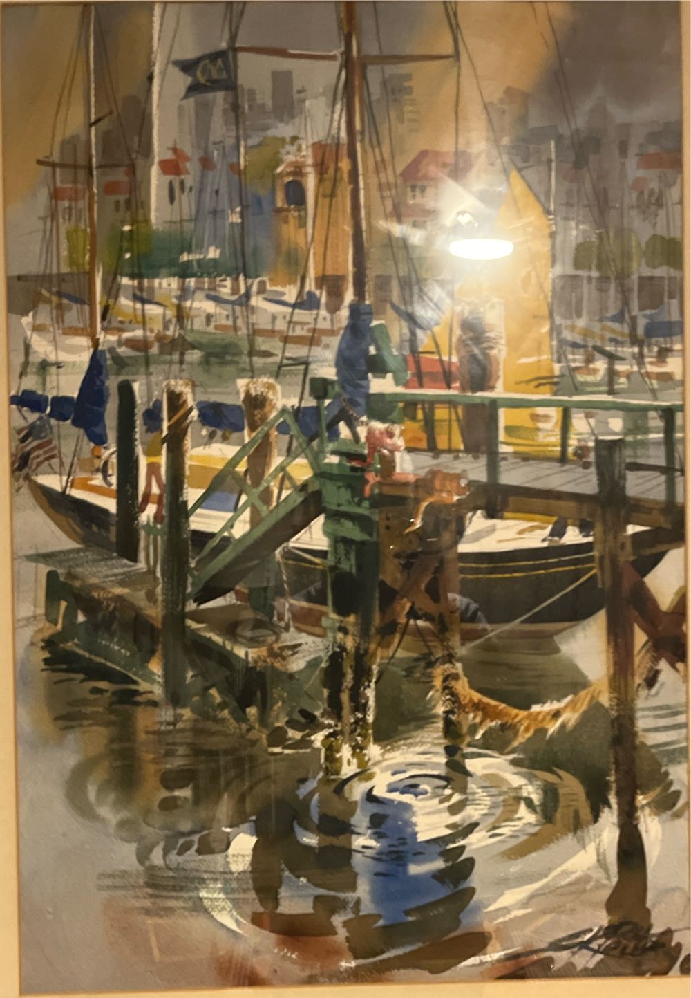 Docked Sailboat - Kenneth Potter art collectible - Main Image 3
