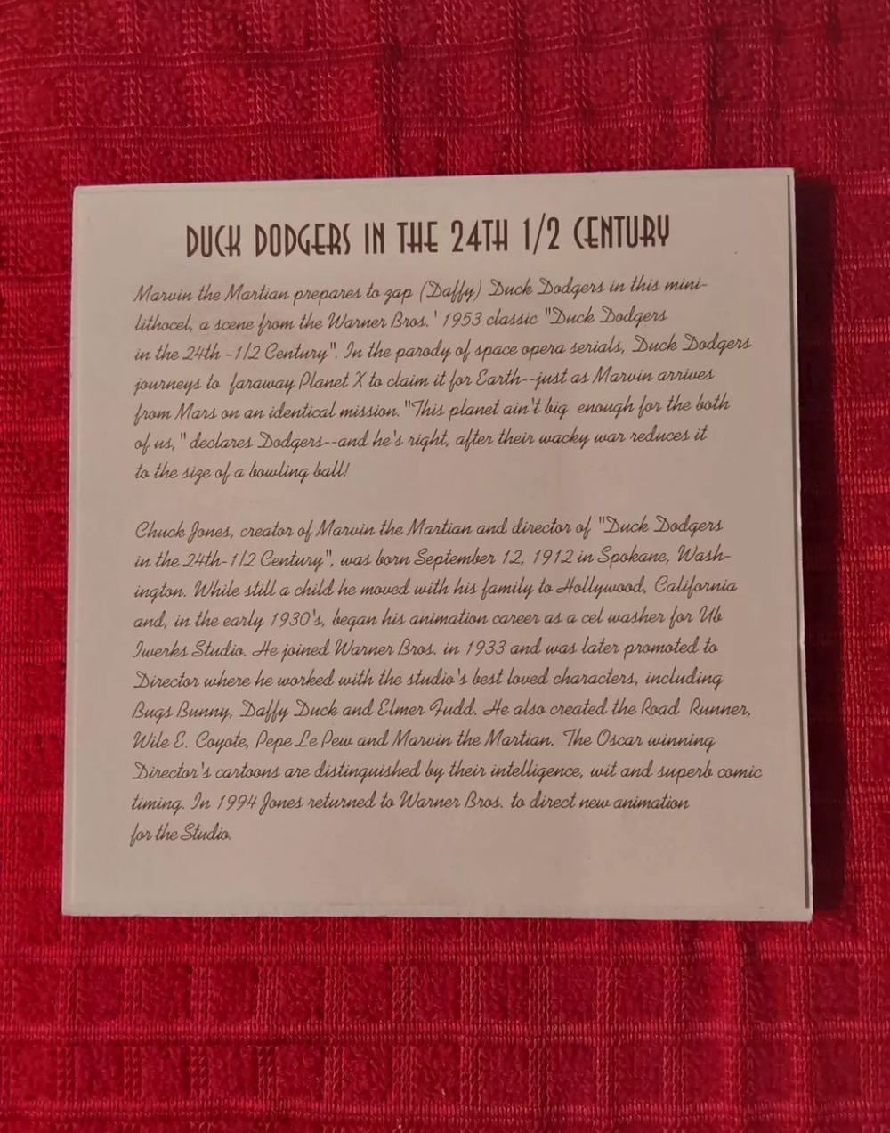 Duck Dodgers In The 24th 1/2 Century- Litho  art collectible - Main Image 3