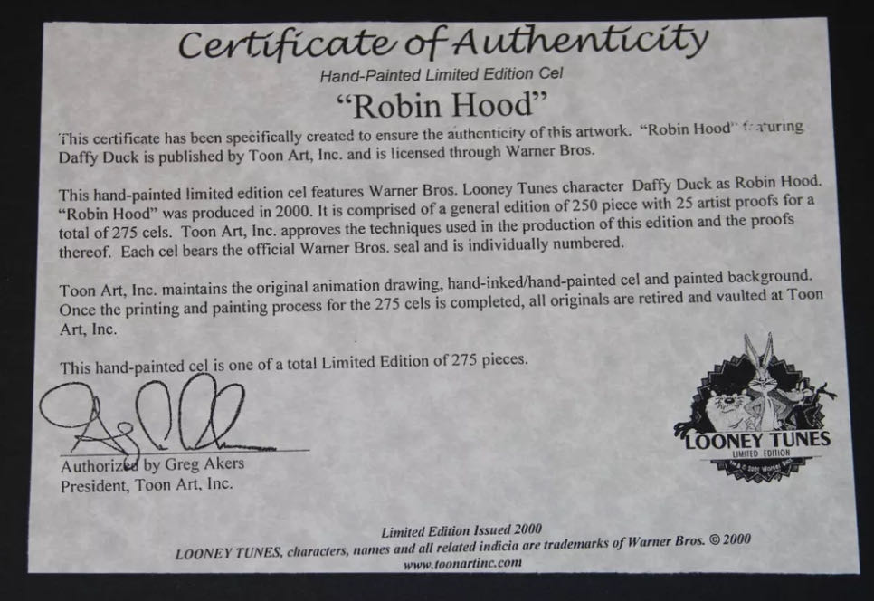 Daffy Duck - Robin Hood LE 240/250  art collectible - Main Image 3