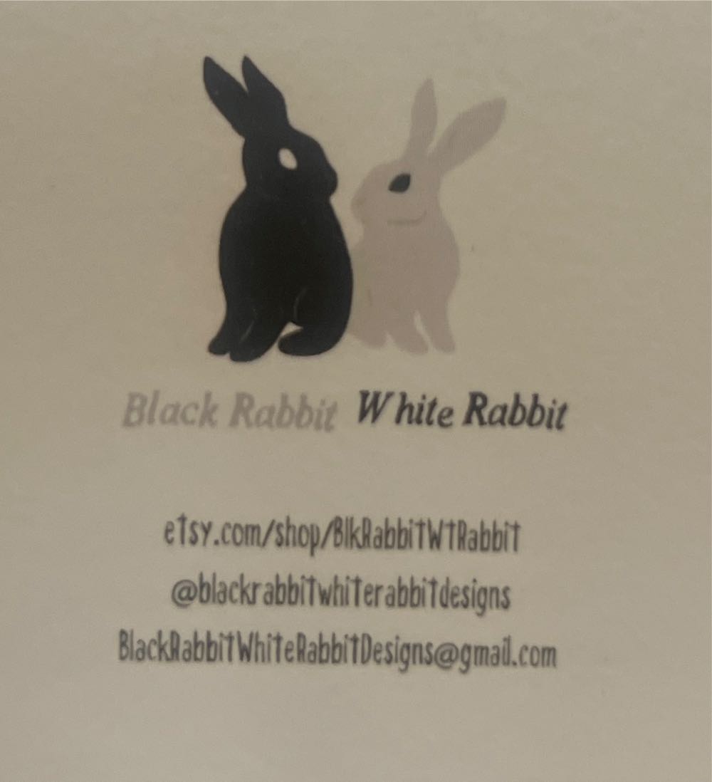 Vampire Bunny - Black Rabbit White Rabbit art collectible - Main Image 2