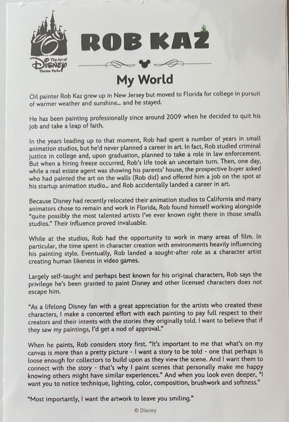 Disney - My World - Rob Kaz art collectible - Main Image 2