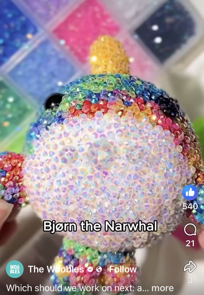 Diamond Painting Amigurumi Narwhal  art collectible - Main Image 2