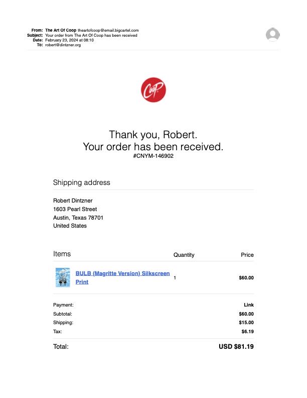 BULB (Magritte Version) - Coop art collectible - Main Image 2