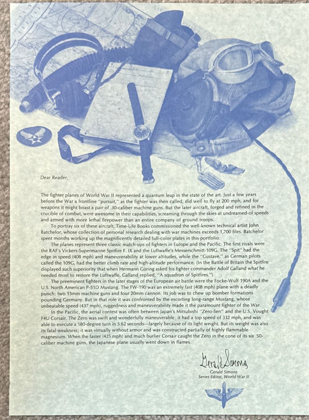 Vickers-Supermarine Spifire F. IX - Time life books art collectible - Main Image 3