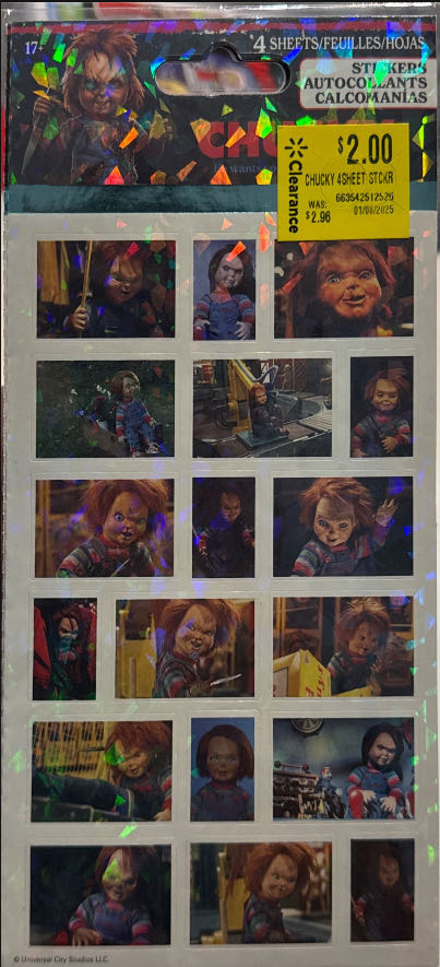 Childs Play Chucky  Stickers 4 Shee  art collectible [Barcode 663542512525] - Main Image 3