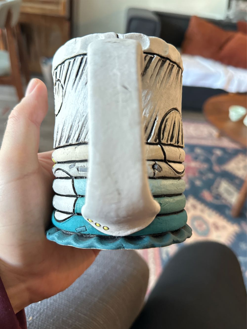 Tall Blue Ombre Mug - Eric Beavers art collectible - Main Image 3