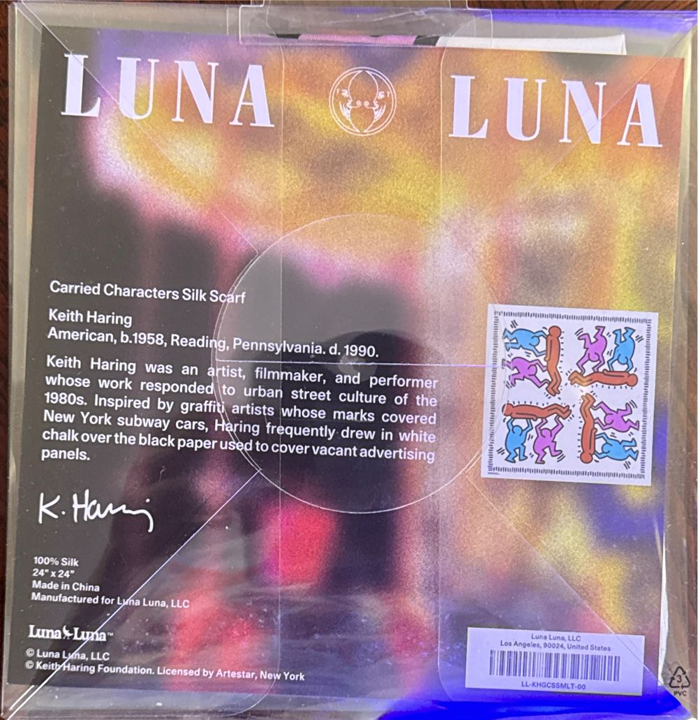 Luna Luna X Keith Haring Carried Characters Silk Scarf  art collectible - Main Image 2