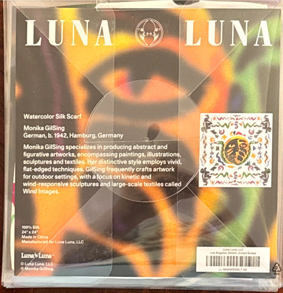 Luna Luna X Minika Gilsing Watercolor Silk Scarf  art collectible - Main Image 2