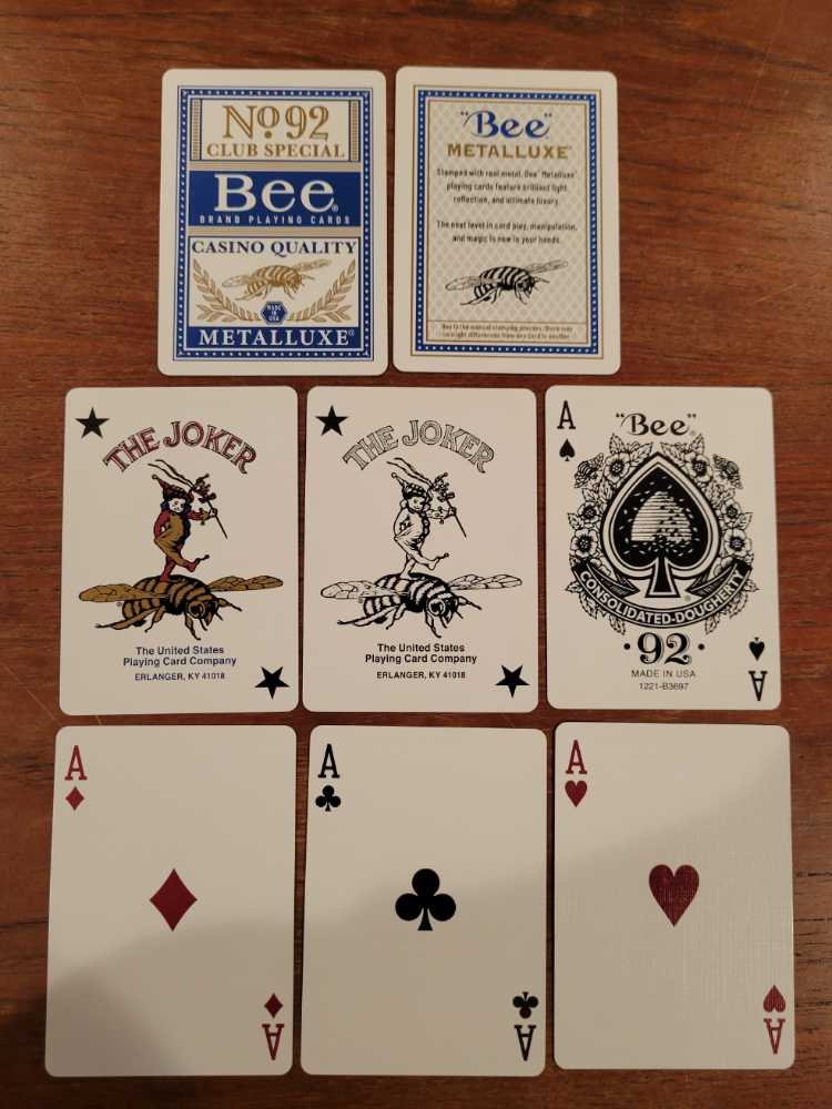 Bee Metalluxe Blue Foil Playing Cards  art collectible [Barcode 073854094020] - Main Image 3