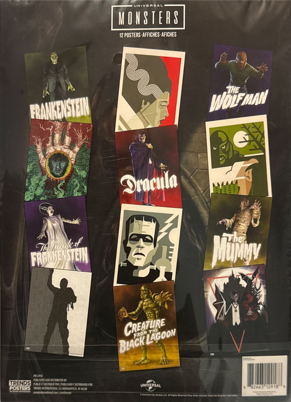 12 Universal Monsters Posters Trends Frankenstein Poster Set The Book  art collectible [Barcode 882663129188] - Main Image 2