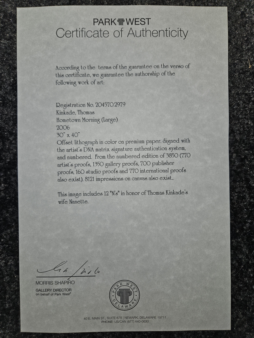 Hometown Morning - Thomas Kinkade art collectible - Main Image 2