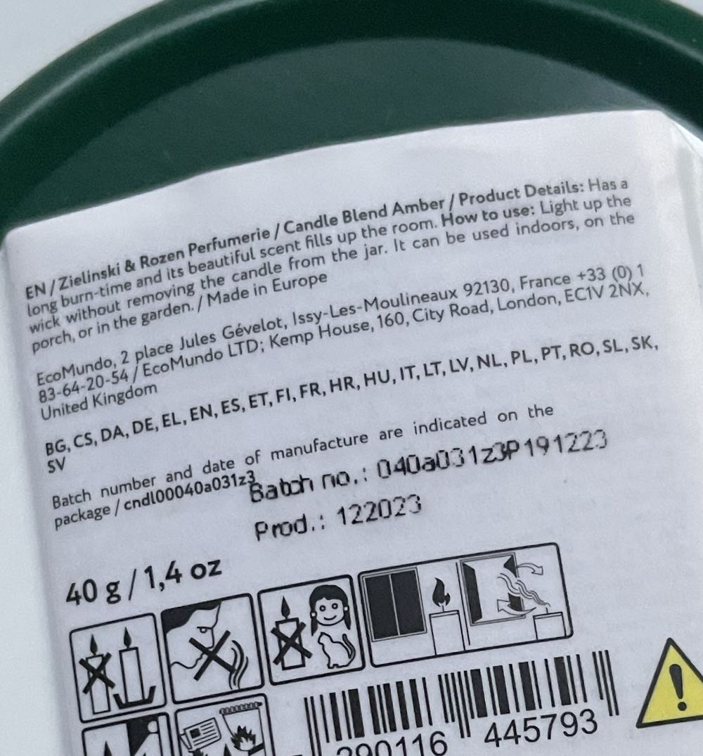 Parfüm / Zielinsky & Rozen / Amber / Duftkerze In Kleiner Dose - Zielinski & Rozen art collectible - Main Image 2