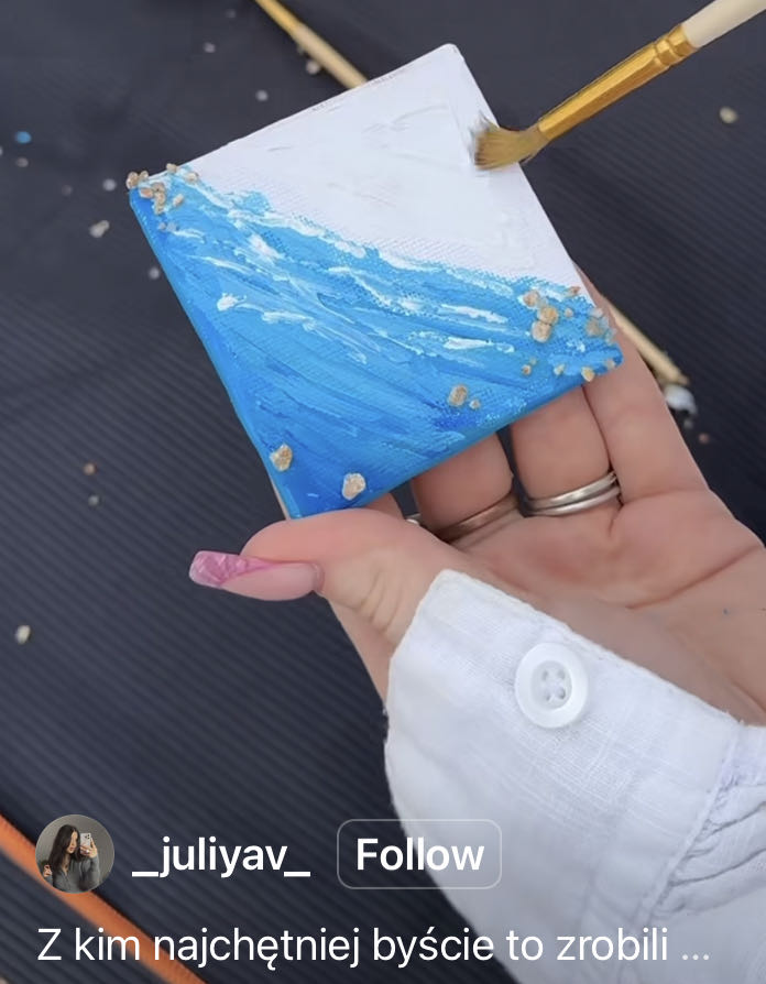 Beach Painting with Sand and Seashells  art collectible - Main Image 3