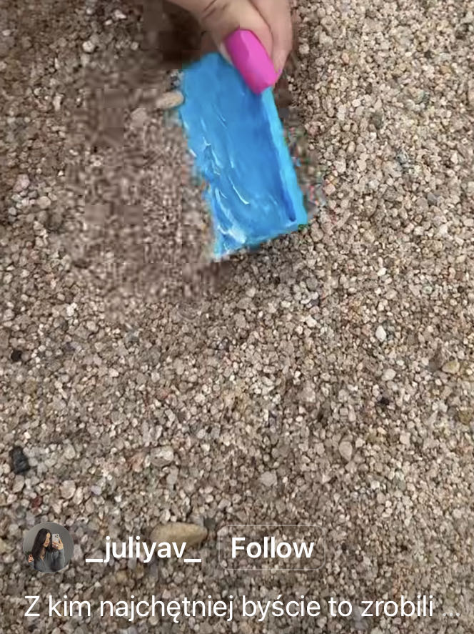 Beach Painting with Sand and Seashells  art collectible - Main Image 4