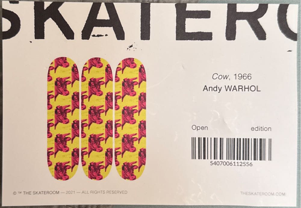 The Skateroom X Andy Warhol Cow 1967 Triptych Deck  art collectible [Barcode 5407006112556] - Main Image 2
