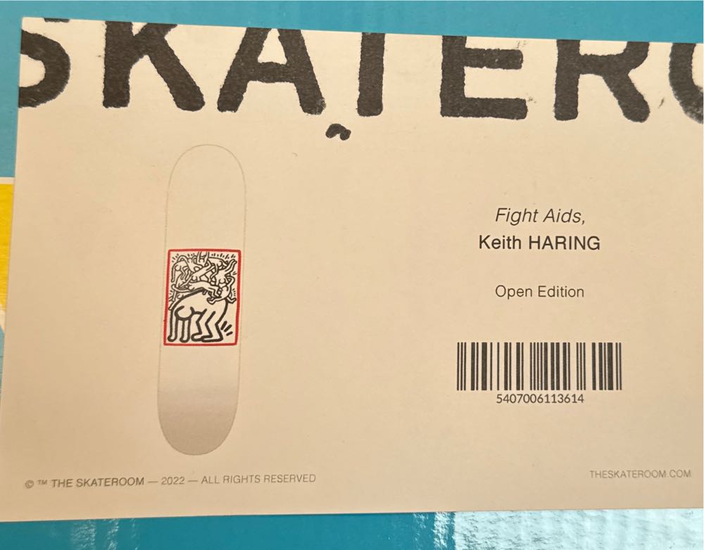 The Skateroom X Keith Haring Fight AIDS Deck  art collectible [Barcode 5407006113614] - Main Image 2