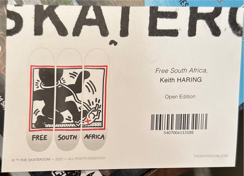 The Skateroom X Keith Haring Free South Africa Triptych Deck  art collectible [Barcode 5407006113188] - Main Image 2