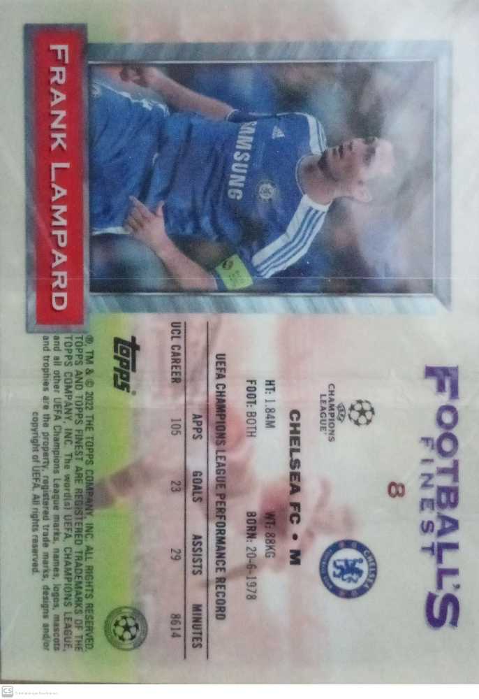 Topps Football’s Finest 21/22 - Frank Lampard (Base Card) art collectible - Main Image 2