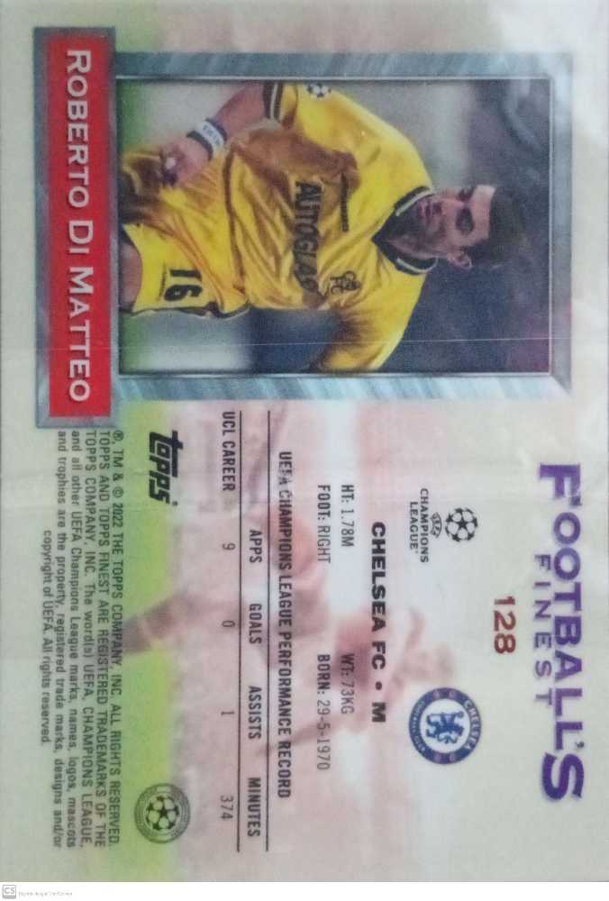 Topps Football’s Finest 21/22 - Roberto Di Matteo (Base Card) art collectible - Main Image 2