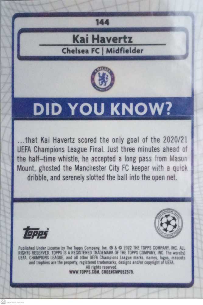 Topps Merlin 21/22 - Kai Havertz (Aqua) art collectible - Main Image 2