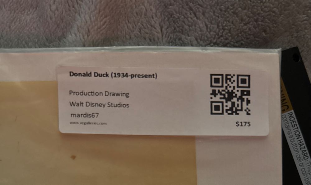 Walt Disney’s Donald Duck Inker Test Cel - Walt Disney art collectible - Main Image 4