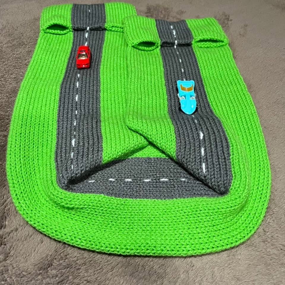 Race Track Scarf with Pockets for Cars  art collectible - Main Image 2