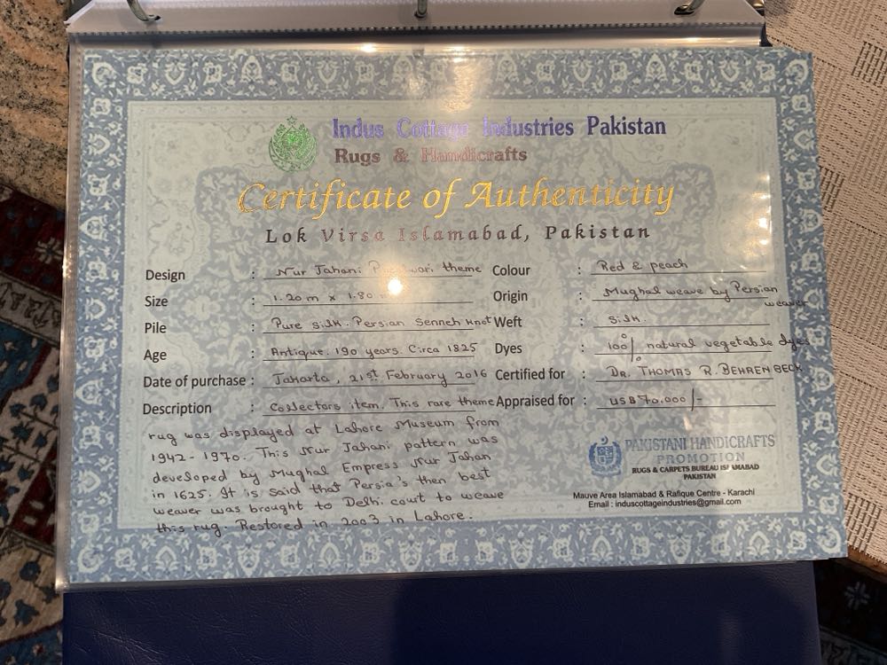 Oriental Rug - Nur ja Hanni Phoolwari Theme  art collectible - Main Image 2