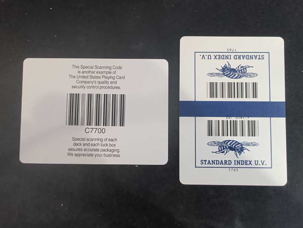 Bee Standard Index U.V. OPENED - USPCC art collectible - Main Image 3