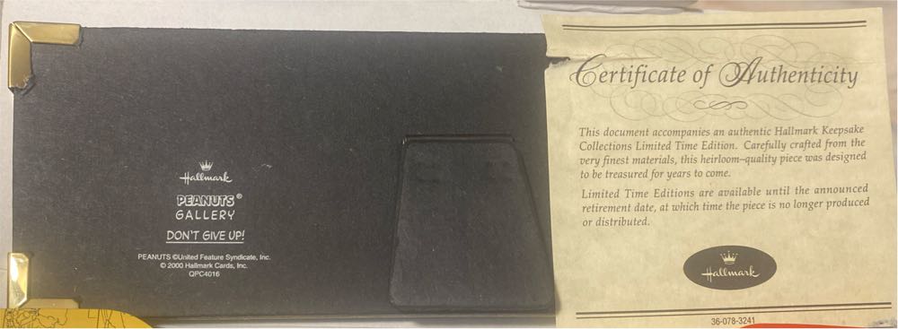 DON’T GIVE UP!  Hallmark Peanuts Gallery Peanuts Comic Strip - Charles Schulz art collectible - Main Image 4