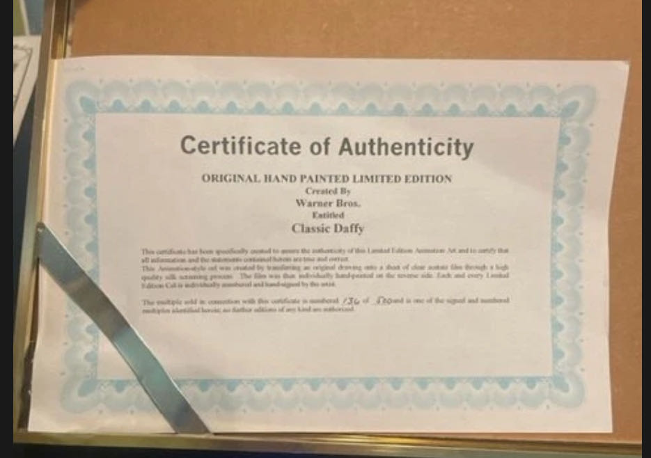 Daffy Duck Sericel 136/500 - Bob McKimson art collectible - Main Image 4