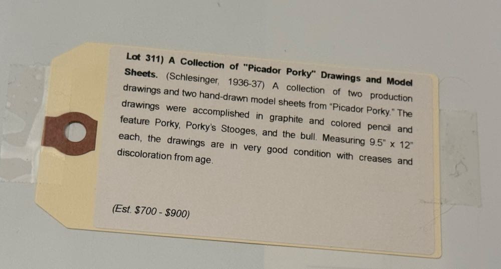 Picador Porky Production Drawing  art collectible - Main Image 3