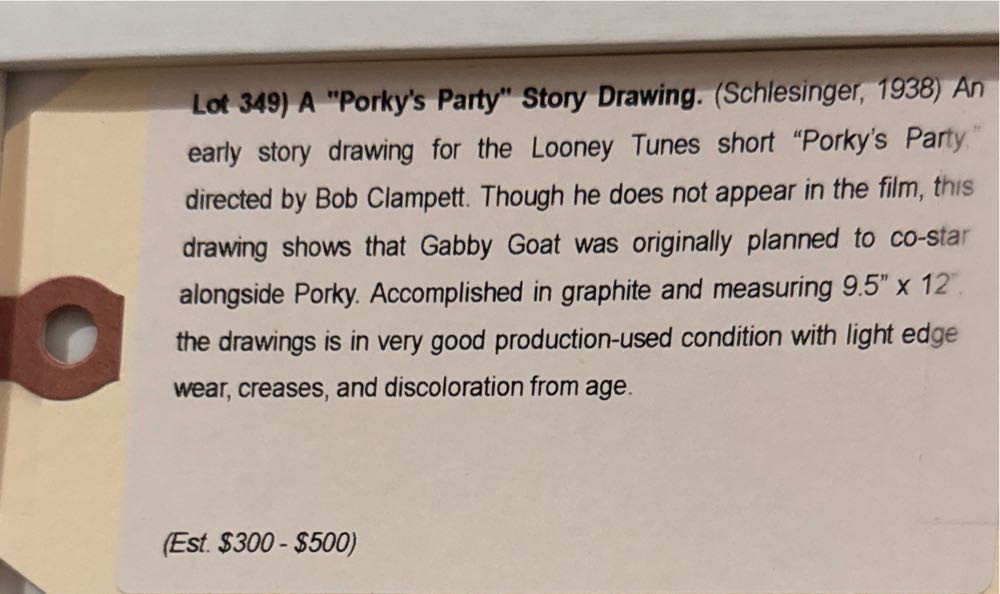 Porky Pig And Gabby Production Drawing  art collectible - Main Image 2