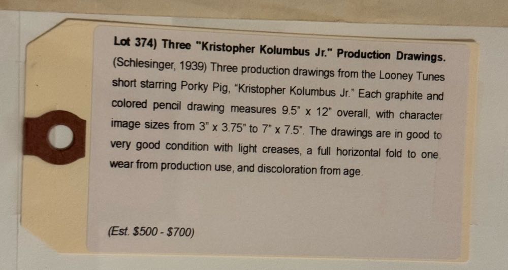 Porky Pig In Kristopher Kolumbus Jr Production Drawings  art collectible - Main Image 2